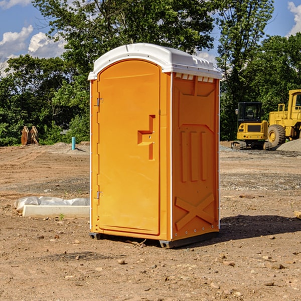 how often are the portable restrooms cleaned and serviced during a rental period in Skaneateles